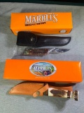 (2) Marbles Knives with Sheaths - MR 801 & MR101