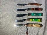 (4) Razor Style Knives & (1) Double Blade Folding Knife