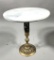 Marble Top Table with Brass Pedestal