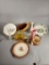 Frankoma Cornucopia, Swung Glass Vase, Antique Plate and More
