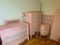 Pink Bedroom Suite - Dresser with Mirror, Chest of Drawers, Head Board, Foot Board, Bed Rails, Night