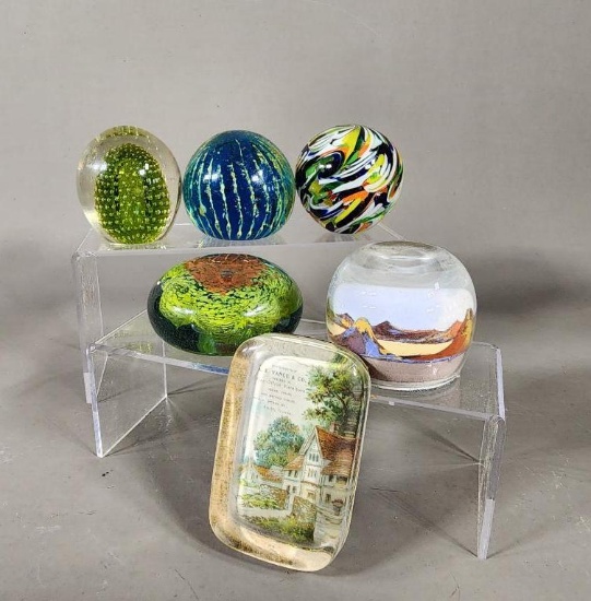 Group of Paperweights, including Signed