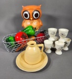 Owl Cookie Jar, Set of Egg Cups and More