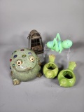 Vintage Metal Nautical Themed Lamp, Large Ceramic Frog and More