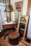 Marble Topped Wooden Table, Pair of Matching Mirrors and More