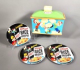 Rice Krispies Treats Cookie Jar and Three Rice Krispies Plates