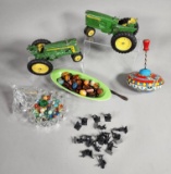 John Deere Vintage Toy Tractors, Marbles and More