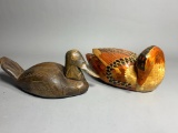 Carved Wood Duck & Layered Wood Decorative Duck