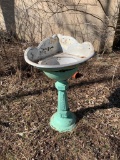 Primitive Style Corner Pedestal Sink or Bird Bath