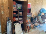 Left Side Garage Cleanout-Fountain, MCM Childs Rocker & Patio Chair,  Decorative Items, Plus...