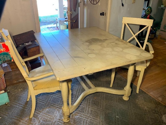 Dining Table with 2 Mismatched Chairs