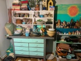 Great Early Work Bench, Shelf, Contents, Cookbooks, Dishware & More