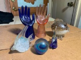 Glass Hands, Fish & Paper Weight