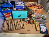 Legos, Lincoln Logs, Ghostbuster Action Figures, Dominos Games & More