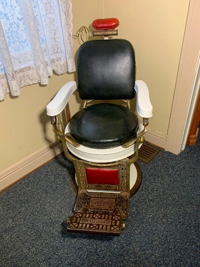 Theo-A-Koches Company Chicago Antique Barber Chair.  See Photos.  Tilted back