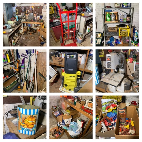 Basement Room Cleanout - Work Bench, Milwaukee Dolly, Cleaning Items, Works String Trimmer w/Charger
