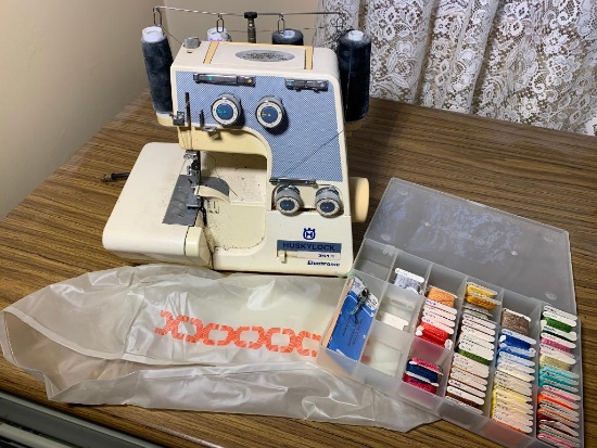 Huskylock 341D Electronic Sewing Machine.  Unknown if in working order.  NO Power Cord or Foot Pedal