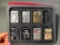 (7) Collector Zippo Lighters with Case