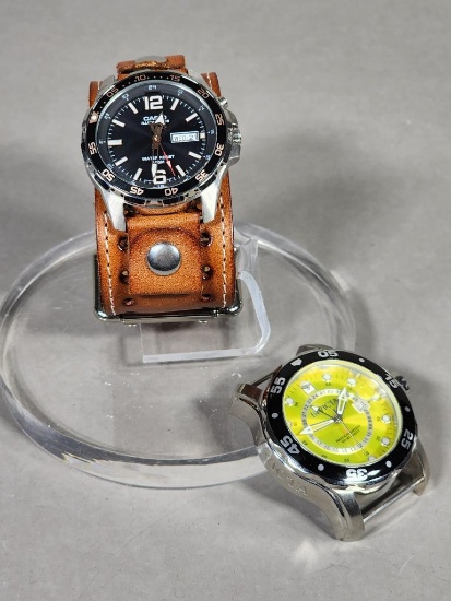 Invicta Pro Diver Watch without Strap and Casio Watch with Leather Strap