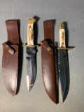 Trophy-Stag Knife with Sheath & Whitetail Cutlery Buckmasters Knife with Sheath