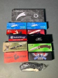 (12) Knives - Hawke, Frost Cutlery, Master Collection, White Tail Cutlery, Steel Warrior, Tac Xtreme