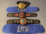 EWWE CW Mini Champion Belts with Bags & World Heavyweight Wrestling Champion Mini Belt (no bag)
