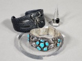 Two Bracelets and a Ring - Native American Cuff/Scorpion