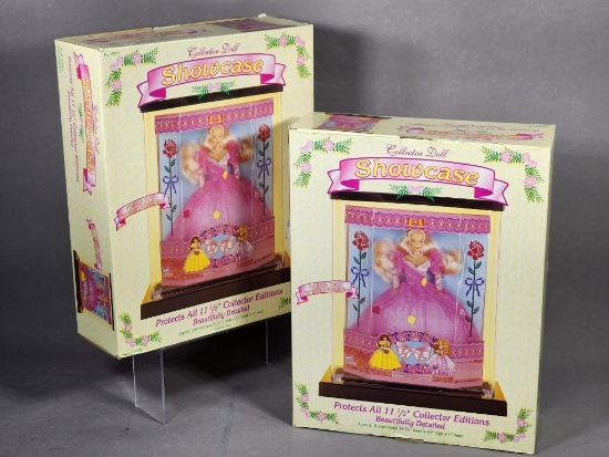 Two Barbie Showcase Display Cases