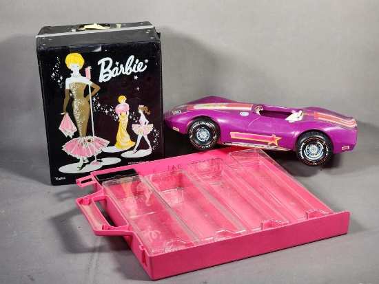 Vintage Barbie Carrying Cases and Car