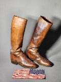 Pair WWI Era Military Tall Riding Boots Made in England