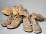 Two pairs of WWII Military Combat Boots