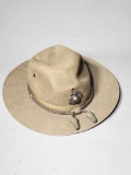 Vintage Stetson Military Field or Campaign Hat w/USMC Marines Insignia