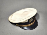 WWII Era Navy Peaked Cap w/Braided or Woven Insignia