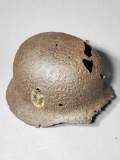 WWII German Helmet w/SS Marks Relic Damage