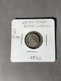 1853 US Seated Liberty 1/2 Dime Coin