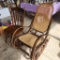 Vintage Cane Rocker and Spindle Chair