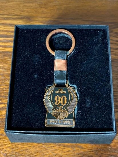 The 90th Reunion Harley Davidson Key Chain with Case. 3,971 of 5,000