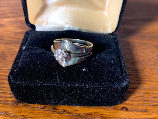 14K White Gold Ring. See Photos for Weight