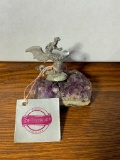 Spoontiques Geode Rock with Pewter Dragon
