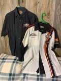 (2) Harley Davidson Collar Shirts Size Large