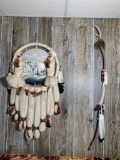 Native American Style Shield & Chief Staff Handmade Man-Del-La