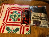 Harley Davidson Blanket, Cincinnati Bengals Blanket & Machine Made Quilt