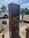Gun Safe with Etched Picture of Deer on Glass, Binoculars and More