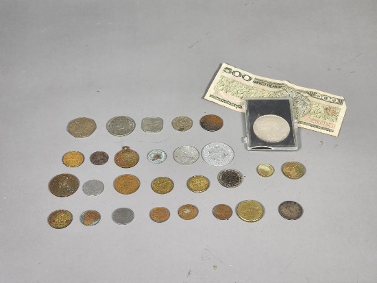 1998 American Eagle Silver Dollar, Foreign Coins, Lancaster Token and More