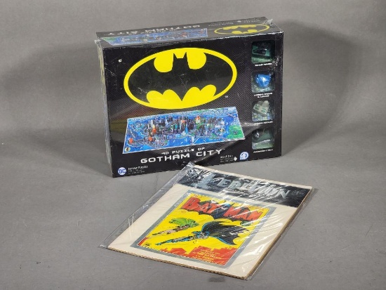 Batman 1st Edition Silver Mint Series Comic and Batman Puzzle