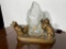 Unusual Art Deco Era Lamp Bears with Glass Iceberg