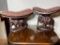 Two Wood Carved African Elephant Tribal Chief Thrones/Seats