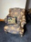 Unusual Vintage Overstuffed Armchair with Africa Upholstery