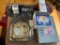 Group of Silver Plated Items, Oneida Spoons, Oneida Serving Tray, Gorham Napkin Rings, Table Linens