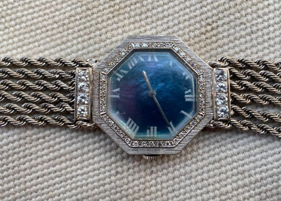 Heavy 14k Gold & Diamond Lady's Watch 64.5 grams